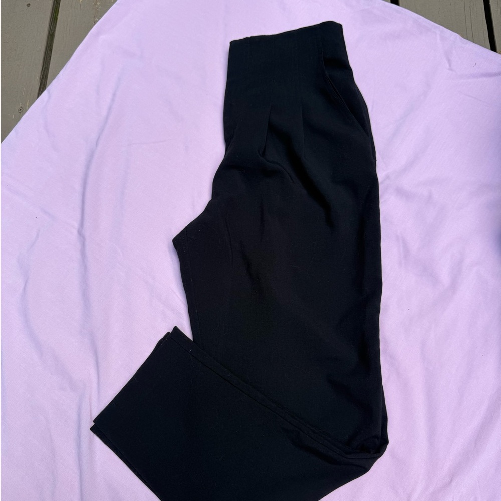 Forever 21 Black Pleated High-Waist Trousers